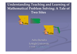 Understanding Teaching and Learning of Mathematical Problem