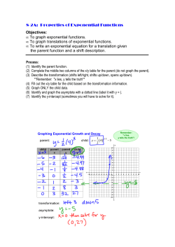 8-2A: Properties of Exponential Functions Objectives: • To graph