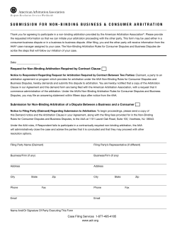 Business and Consumer Submission to Non
