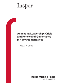 Animating Leadership: Crisis and Renewal of Governance