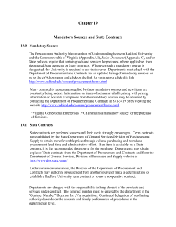 Chapter 19 Mandatory Sources and State Contracts