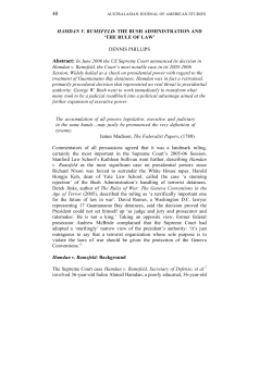 HAMDAN V. RUMSFELD: THE BUSH ADMINISTRATION