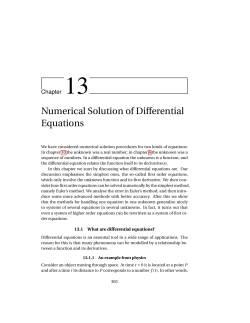 Numerical Solution of Differential Equations