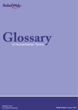 of Humanitarian Terms - World Health Organization