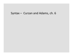 Syntax &ndash; Curzan and Adams, ch. 6