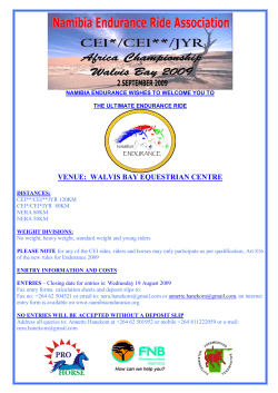 Information Letter 2009 Final - Namibia Endurance Ride Association