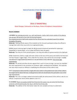 2016-17 NFHS Basketball Rules Information