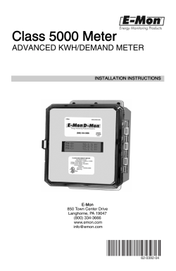 62-0392 Class 5000 Meter Installation Manual