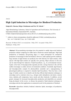 High Lipid Induction in Microalgae for Biodiesel Production