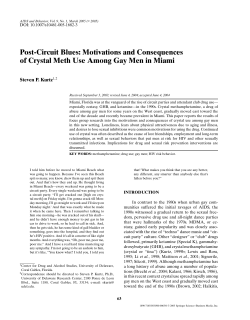 Post-Circuit Blues: Motivations and Consequences of Crystal Meth
