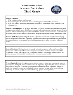 Science Curriculum Third Grade