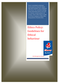 Ethics Policy: Guidelines for Ethical behaviour