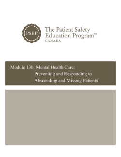 Module 13b: Mental Health Care: Preventing and Responding to