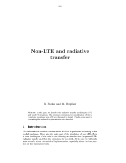 101 Non-LTE and radiative transfer В. Funke and M - IMK-ASF