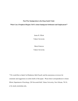 Post-War Immigration to the Deep South Triad
