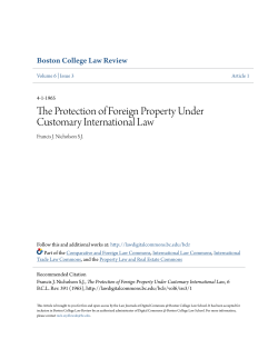 The Protection of Foreign Property Under Customary International Law
