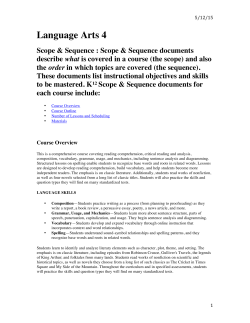 Language Arts - 4th grade