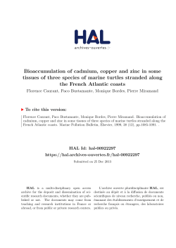 Bioaccumulation of cadmium, copper and zinc in some tissues