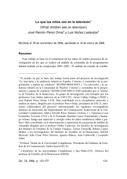 Lo que los ni&ntilde;os ven en la televisi&oacute;n (What children see on