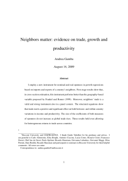 Neighbors matter: evidence on trade, growth and productivity