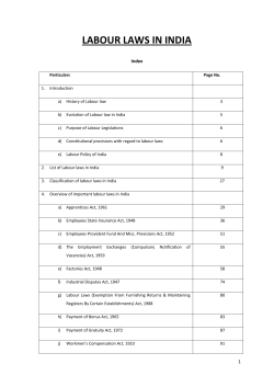 labour laws in india - National Crime Investigation Bureau