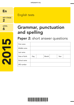 Grammar, punctuation and spelling