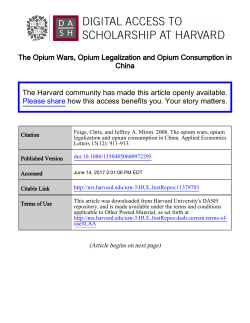 The Opium Wars, Opium Legalization and