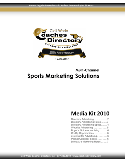 Media Kit 2010 - Clell Wade Coaches Directory