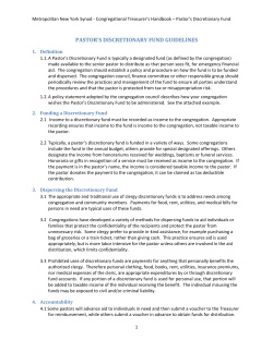 pastor`s discretionary fund guidelines