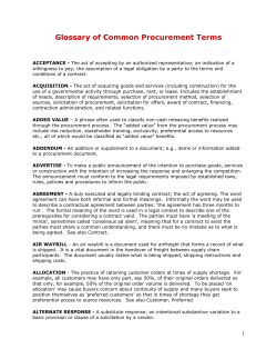 Glossary of Common Procurement Terms