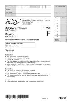 Physics (Foundation) : Question paper