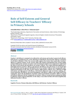 Role of Self-Esteem and General Self