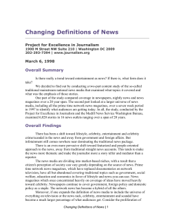 Changing Definitions of News