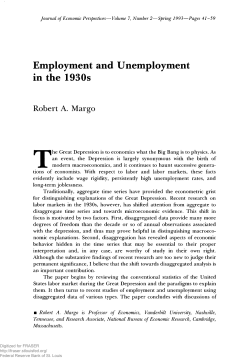 Employment and Unemployment in the 1930s