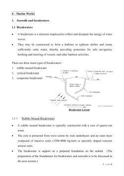 4 &ndash; Marine Works 1. Seawalls and breakwaters 1.1 Breakwaters &bull; A