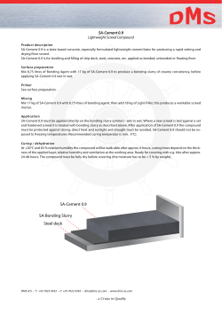 SA-Cement 0.9 Data Sheet