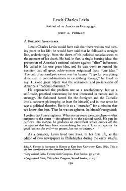 Lewis Charles Levin - American Jewish Archives