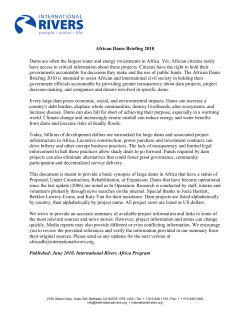 African Dams Briefing - International Rivers