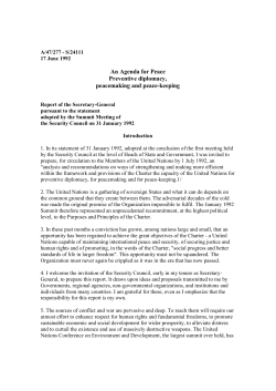 Agenda for Peace - Global Peace Operations Review