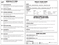 specialty pies build your own side salads signature