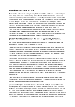 The Oakington Enclosure Act 1834 (Part of) the Oakington