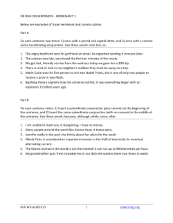 FIX RUN ON SENTENCES