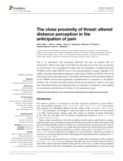 The close proximity of threat: altered distance perception in the