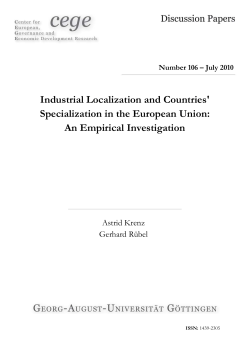 Industrial Localization and Countries` Specialization in the