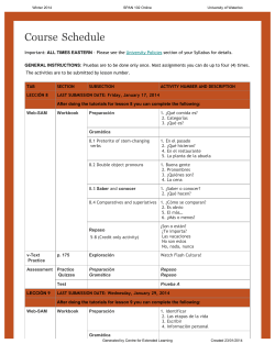 Course Schedule - Centre For Extended Learning