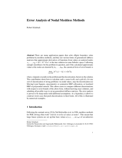 Error Analysis of Nodal Meshless Methods