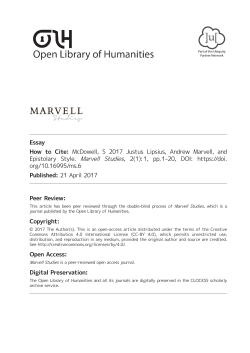 Justus Lipsius, Andrew Marvell, and Epistolary Style