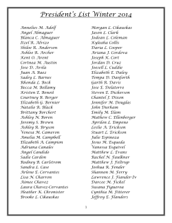 President`s List Winter 2014