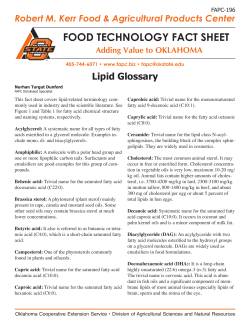FAPC-196 Lipid Glossary - OSU Fact Sheets