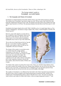 Greenland &ndash; an Arctic Society